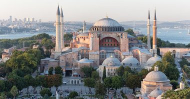 An aeriel shot of Hagia Sophia Grand Mosque in Turkey's Istanbul. (Shutterstock Photo)