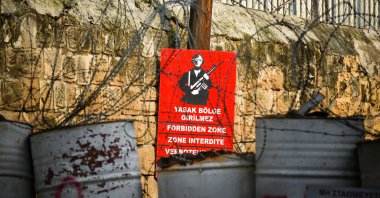 The border between the Turkish Republic of Northern Cyprus (TRNC) and the Greek Cypriot administration, is seen in Nicosia, Greek Cyprus. (Getty Images)
