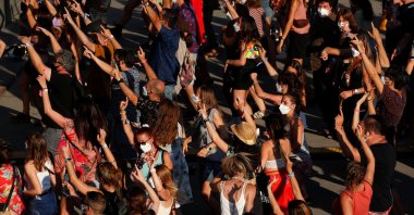 People attend the Cruilla music festival, after passing a COVID-19 antigen test, in Barcelona, Spain, July 10, 2021. (Reuters Photo)