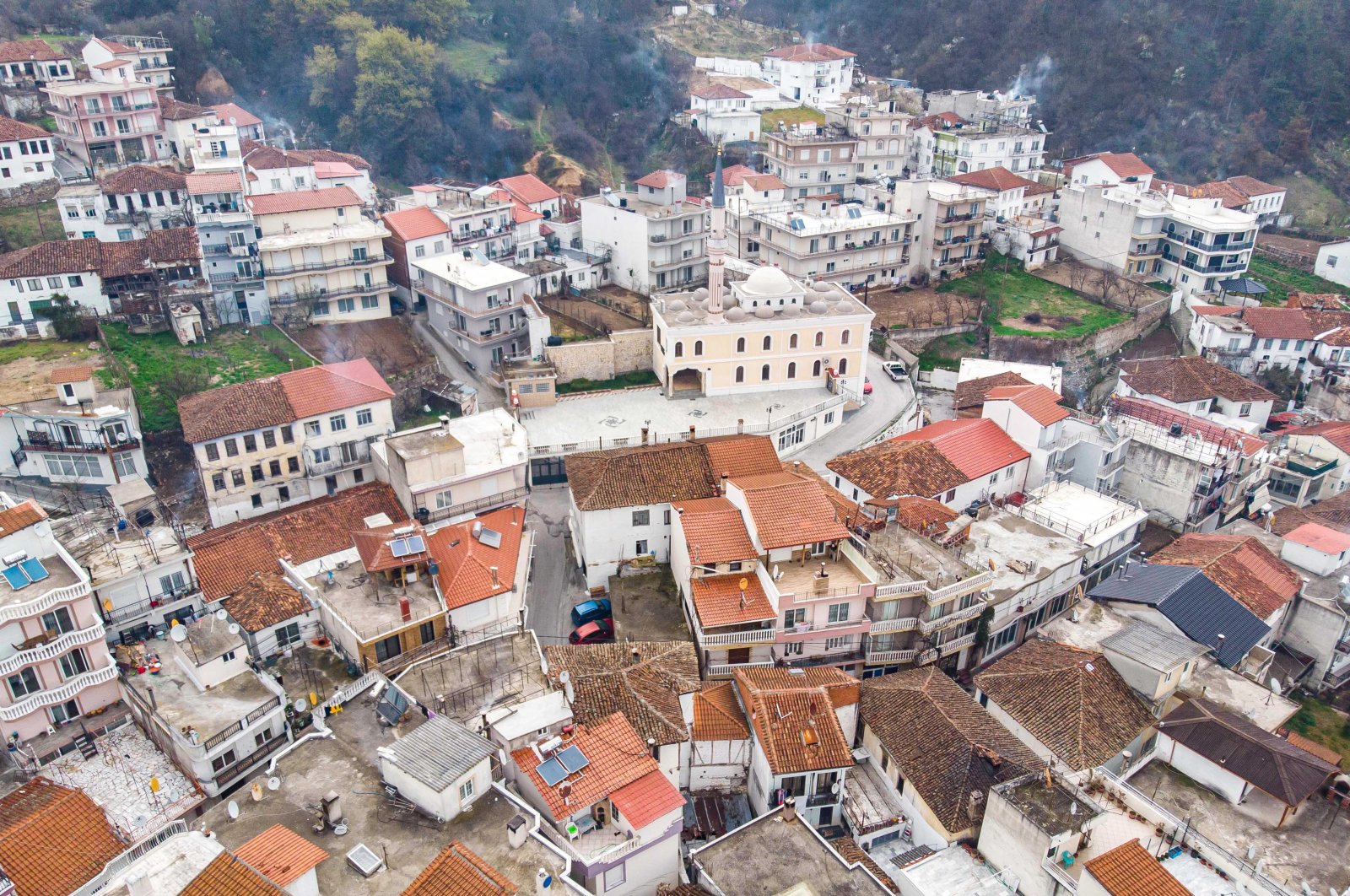Aerial view from a drone of Echinos village in Greece on March 31, 2020. (Getty Images)