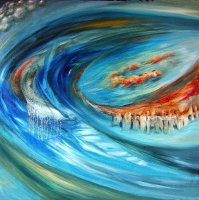 A piece by Istanbul-based artist Dilek Degerli on a current exhibition "Abstraction = Freedom." (Leyla Yvonne Ergil for Daily Sabah)