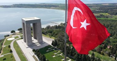 The monument in Çanakkale in memory of fallen soldiers, Turkey, March 2021. (AA Photo)