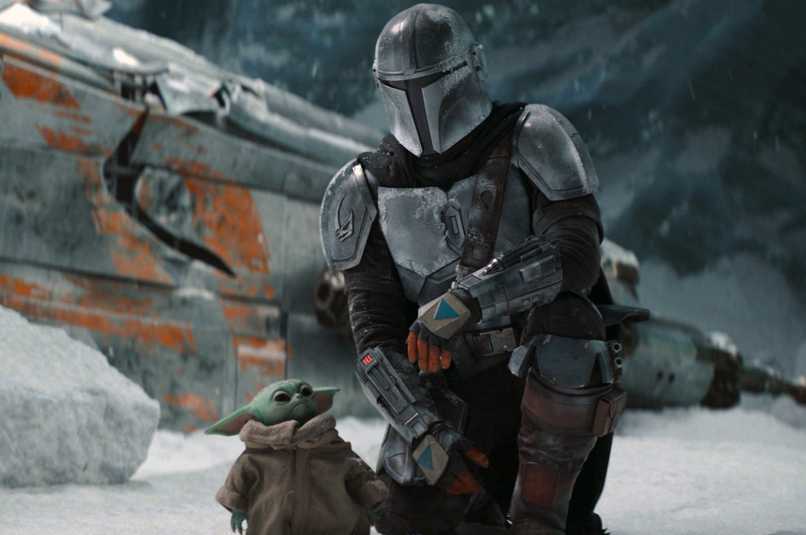 This image released by Disney+ shows Pedro Pascal in a scene from "The Mandalorian." (Disney+ via AP)