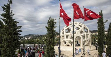 People visit the July 15 Martyrs' Monument on Democracy and National Unity Day, held to mark the fourth anniversary of the July 15, 2016 coup attempt orchestrated by the Gülenist Terror Group, Istanbul, Turkey, July 15, 2020.  (Getty Images)