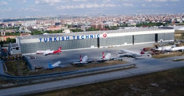 An aerial view of planes parked beside Turkish Technic's maintenance hangar at Atatürk Airport, Istanbul, Turkey, June 9, 2016. (Shutterstock Photo)