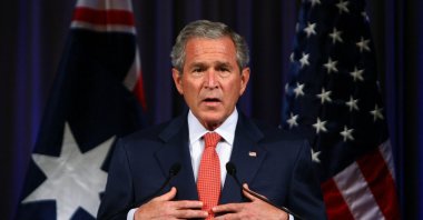Then-U.S. President George W. Bush addresses the media during the Asia Pacific Economic Cooperation forum (APEC) on September 5, 2007, in Sydney, Australia. (Getty Images)