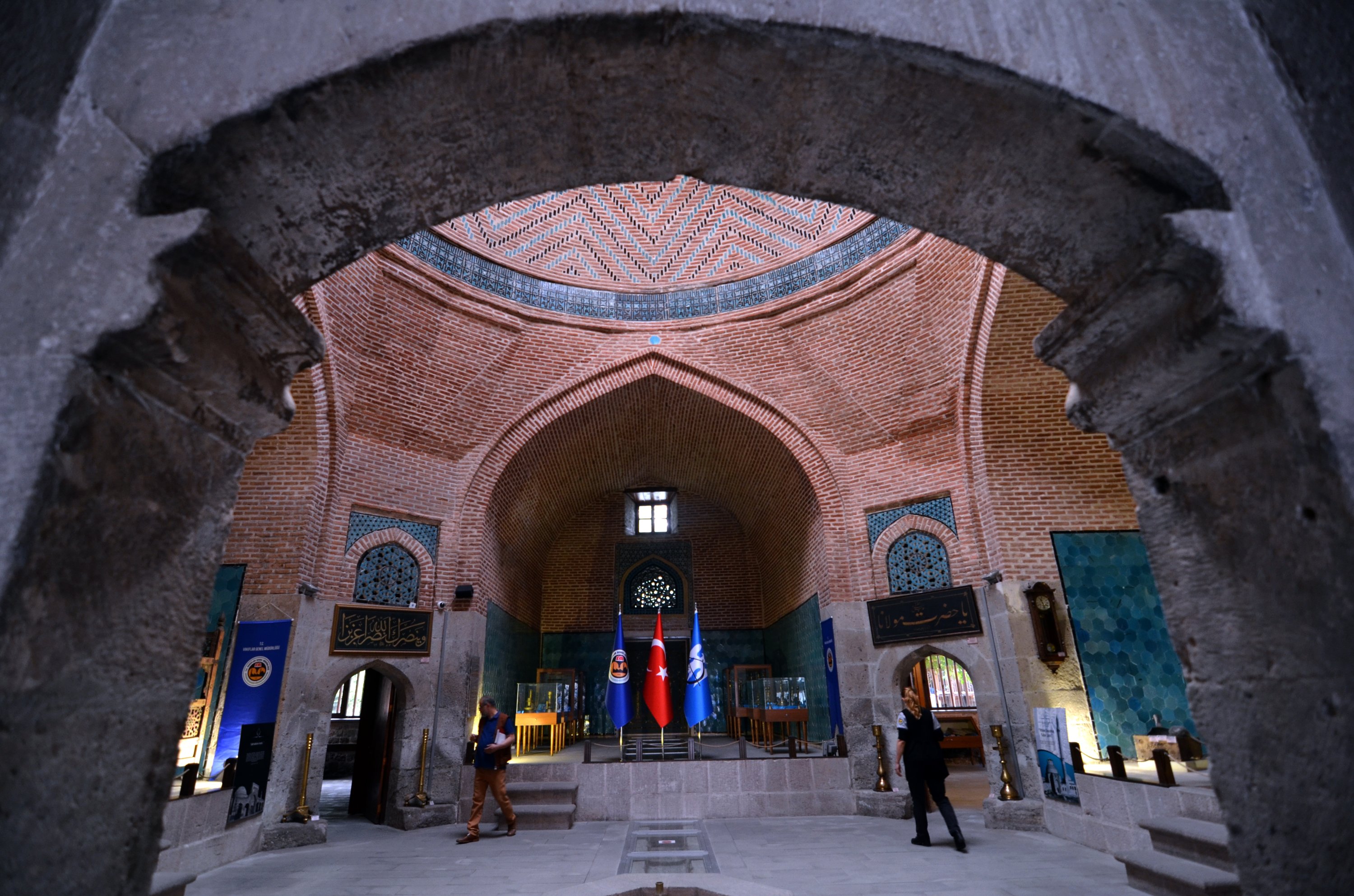 An interior view from the Sahip Ata Mosque, Konya, central Turkey, July 11, 2021. (AA Photo)