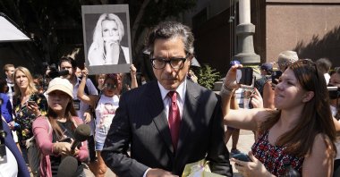 Britney Spears' newly appointed lawyer Mathew Rosengart leaves the Stanley Mosk Courthouse following a hearing concerning the pop singer's conservatorship, Los Angeles, U.S., July 14, 2021. (AP Photo)