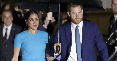Britain's Prince Harry and Meghan, Duchess of Sussex, arrive at the annual Endeavour Fund Awards in London, U.K., March 5, 2020. (AP Photo)