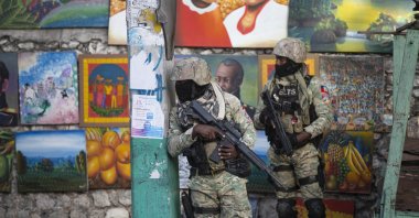 Soldiers patrol in Petion Ville, the neighborhood where the late Haitian President Jovenel Moise lived in Port-au-Prince, Haiti, July 7, 2021. (AP Photo)