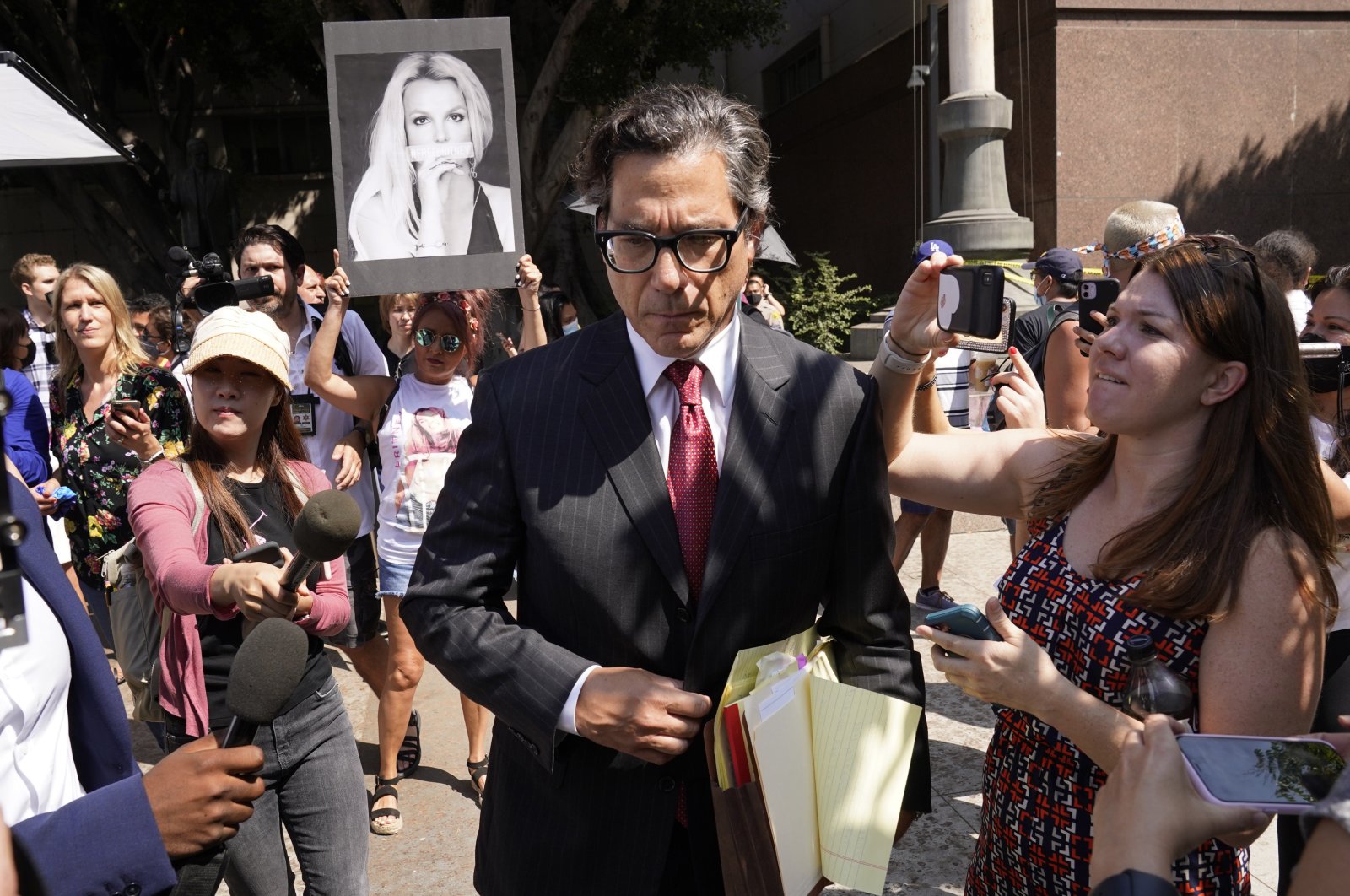 Britney Spears' newly appointed lawyer Mathew Rosengart leaves the Stanley Mosk Courthouse following a hearing concerning the pop singer's conservatorship, Los Angeles, U.S., July 14, 2021. (AP Photo)