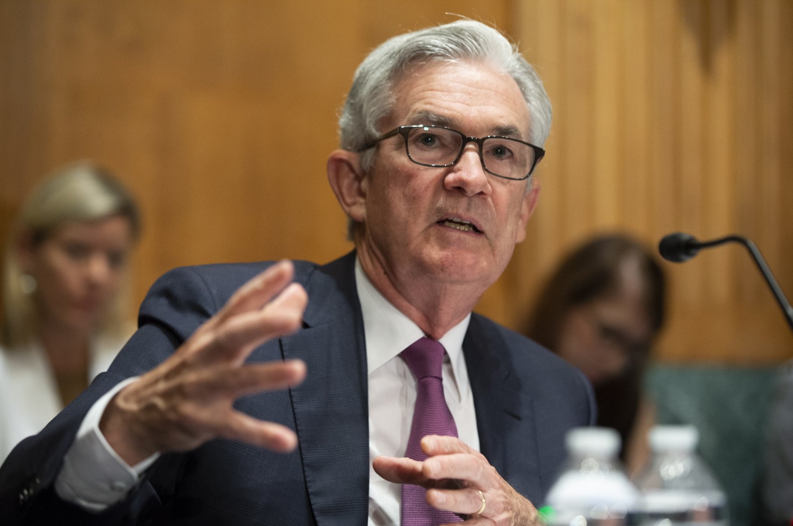 Federal Reserve Chairperson Jerome Powell testifies before a Senate Banking, Housing and Urban Affairs Committee hearing on "The Semiannual Monetary Policy Report to the Congress" on Capitol Hill in Washington, D.C., U.S., July 15, 2021. (EPA Photo)