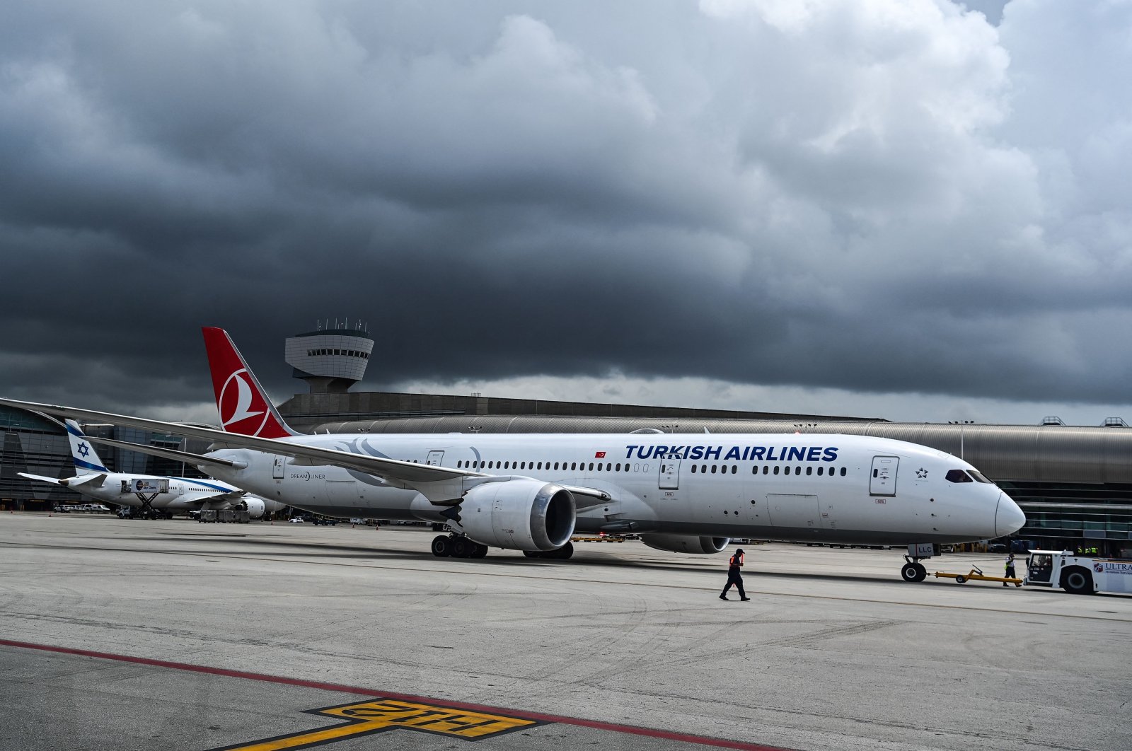 A Turkish Airlines plane prepares to take off from Miami International Airport, Miami, U.S., June 16, 2021. (AFP Photo)