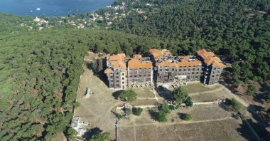 An aerial view of the orphanage in Büyükada island, in Istanbul, Turkey, July 18, 2021. (DHA PHOTO) 