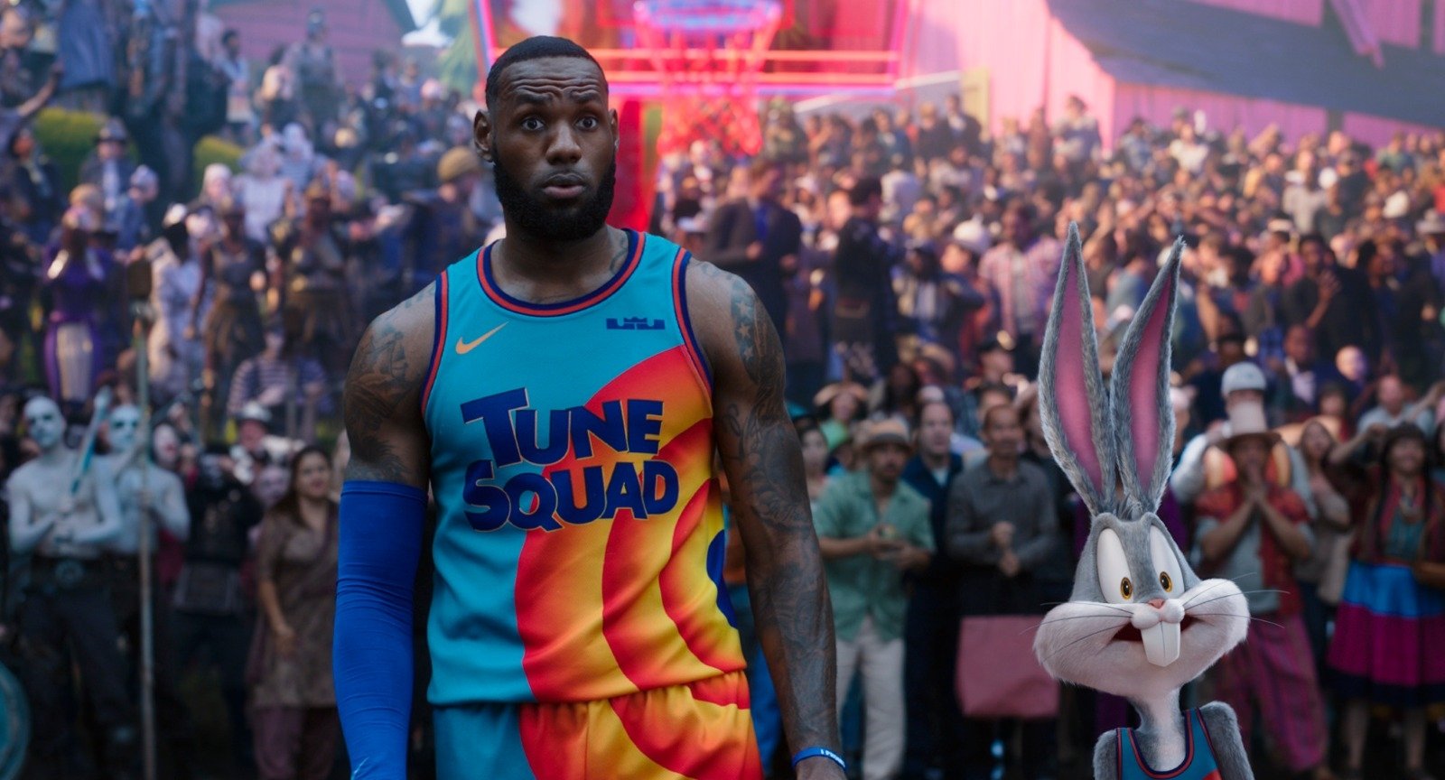 This image released by Warner Bros. Entertainment shows Lebron James in a scene from 'Space Jam: A New Legacy.' (AP Photo)