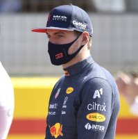 Dutch Formula One driver Max Verstappen of Red Bull Racing reacts on the grid prior to the Formula One Grand Prix of Great Britain at the Silverstone Circuit, in Northamptonshire, Britain, July 18, 2021. (EPA Photo)
