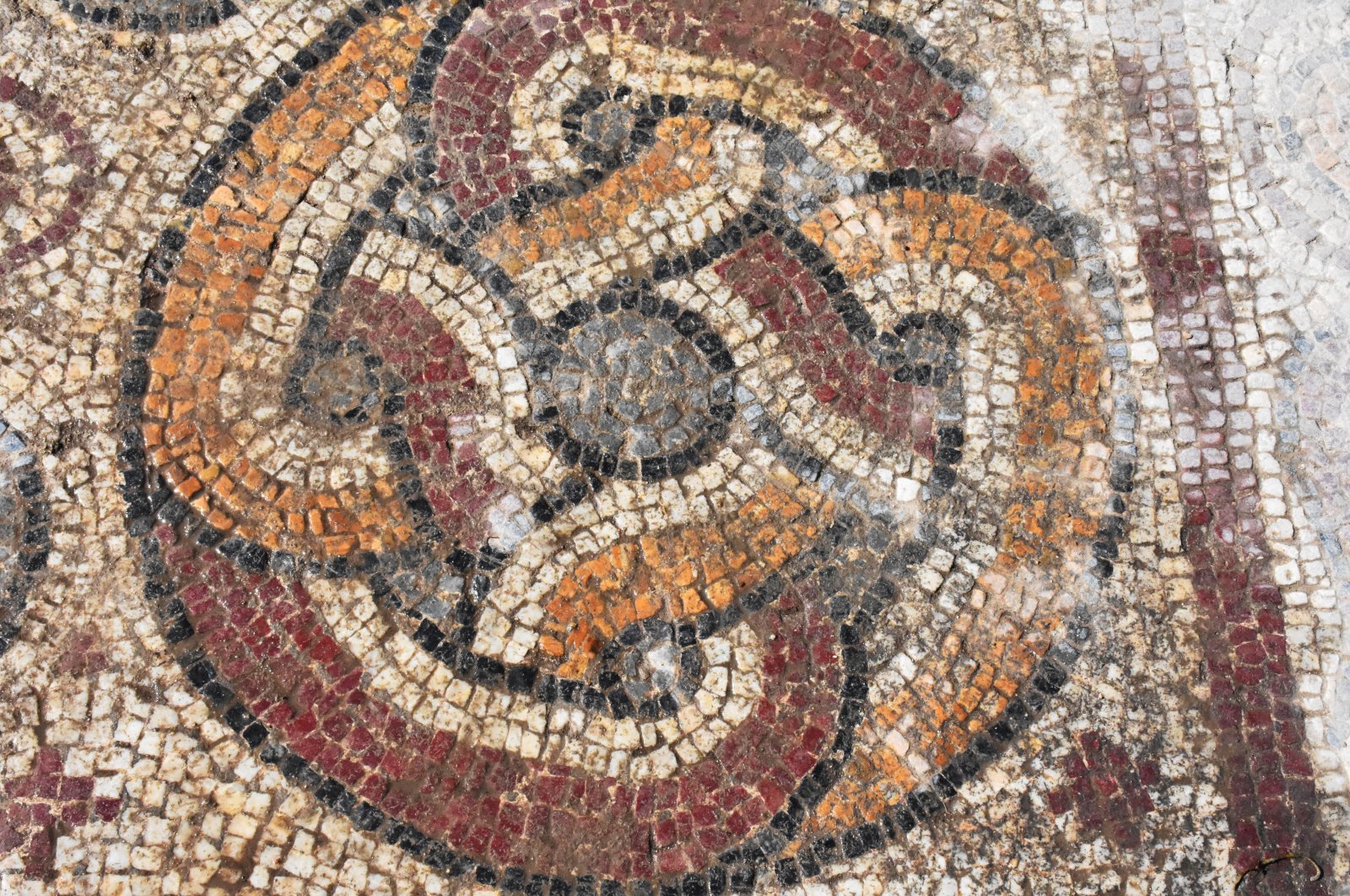 A view from a mosaic found in the ancient city of Stratonikeia, Muğla, southwestern Turkey, July 18, 2021. (AA Photo) 