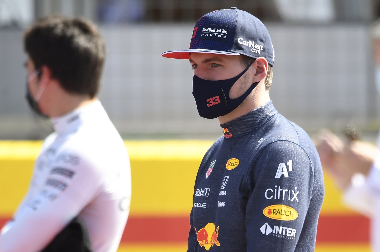 Dutch Formula One driver Max Verstappen of Red Bull Racing reacts on the grid prior to the Formula One Grand Prix of Great Britain at the Silverstone Circuit, in Northamptonshire, Britain, July 18, 2021. (EPA Photo)