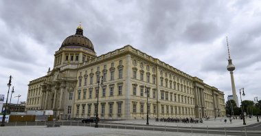 The building of the Humboldt Forum at the presentation day before the official opening in Berlin, Germany, July 19, 2021. (dpa via AP)