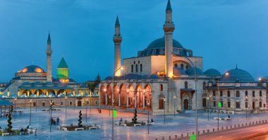 The Mevlana Musem and a view of Mevlana Square in Konya, Turkey. (Shutterstock Photo)