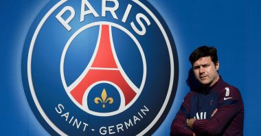 Paris Saint-Germain's Argentinian head coach Mauricio Pochettino poses at the team's training grounds in Saint-Germain-en-Laye, Paris, France, March 1, 2021. (AFP Photo)