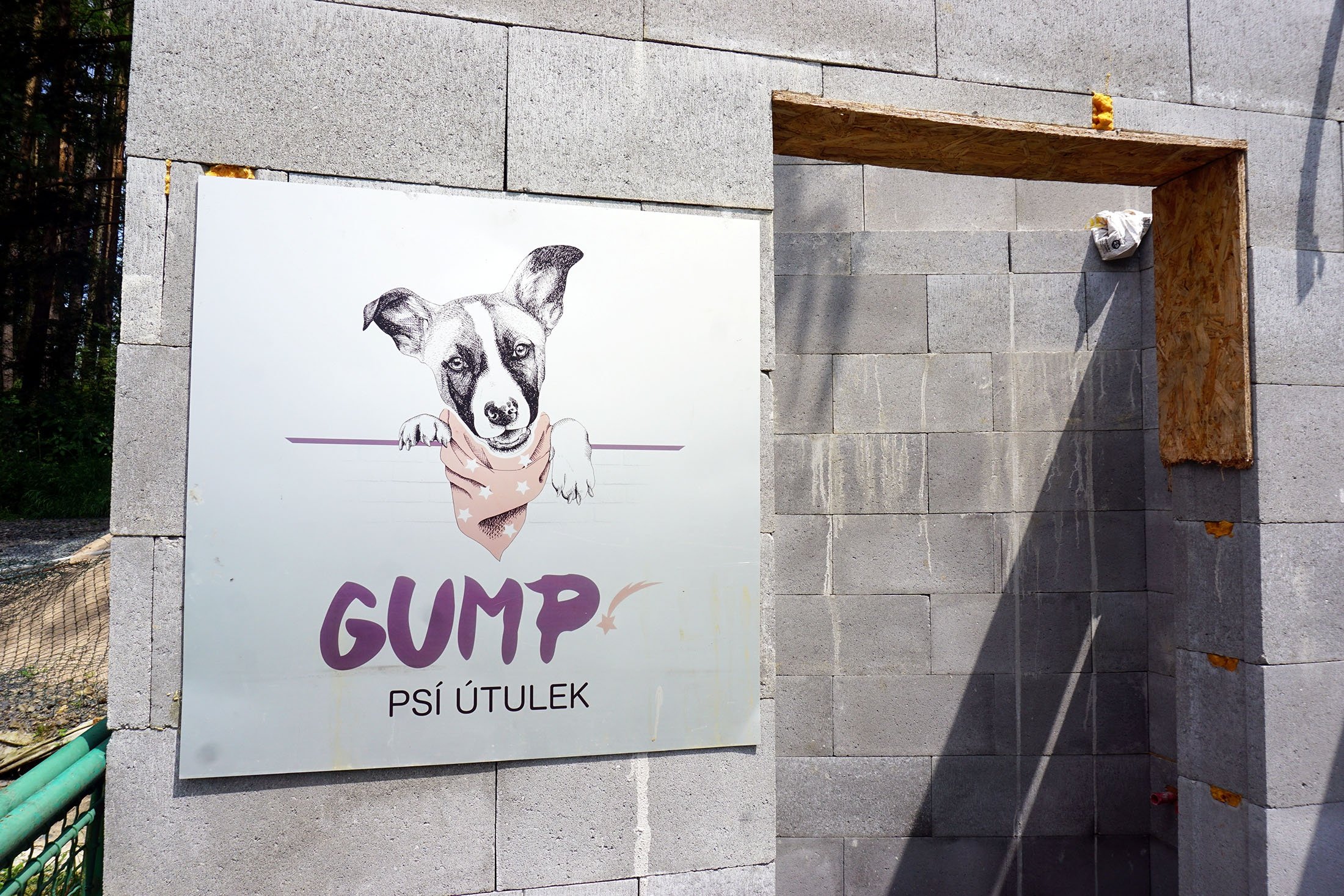 A "Gump" sign is pictured at the shelter for dogs near Velke Popovice, Czech Republic, July 22, 2021. (Reuters Photo)
