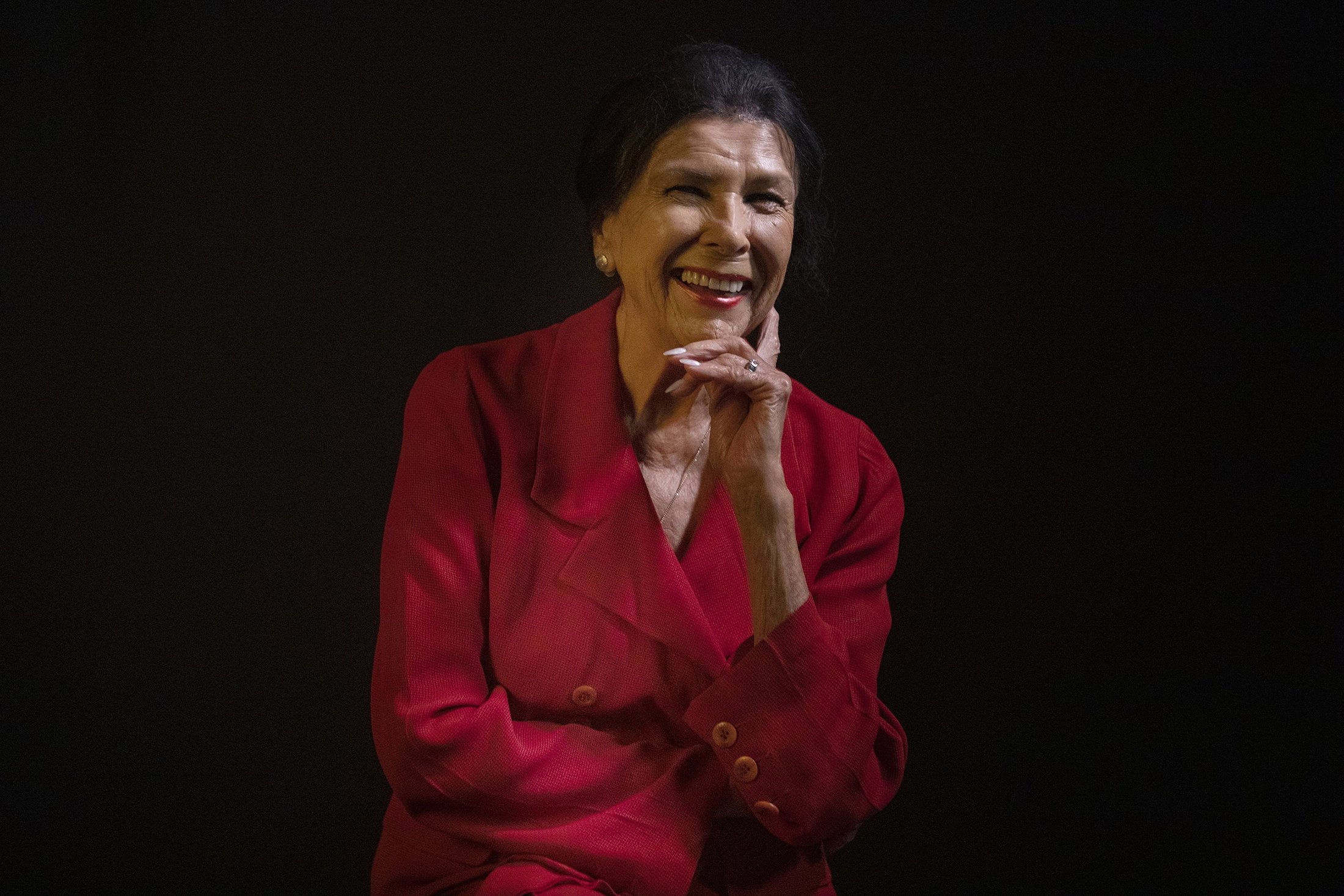 Filmmaker Alanis Obomsawin is photographed at the Toronto International Film Festival in Toronto, Canada, Sept. 6, 2019. (AP Photo)