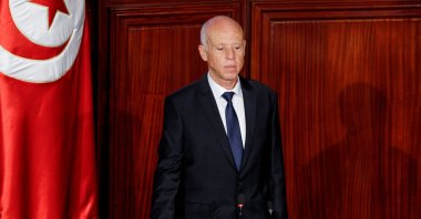 Tunisian President Kais Saied takes the oath of office in Tunis, Tunisia, Oct. 23, 2019. (Reuters Photo)