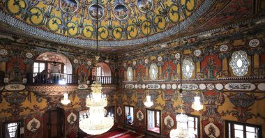 A general view from the interior of Sarena Dzamija, also known as "Painted Mosque" or "Pasha Mosque," Tetovo, North Macedonia, July 25, 2021. (AA Photo)