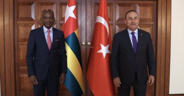 Foreign Minister Mevlüt Çavuşoğlu (R) and his Togolese counterpart Robert Dussey in the Turkish capital Ankara, July 26, 2021. (AA Photo)