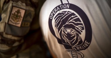 French Barkhane force soldiers, who wrapped up a four-month tour of duty in the Sahel, to leave their base in Gao, Mali, on June 9, 2021. (AP Photo)