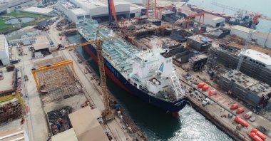 A ship is seen at the Sefine Shipyard in Yalova, northwestern Turkey in this undated photo. (Courtesy of Sefine Shipyard)