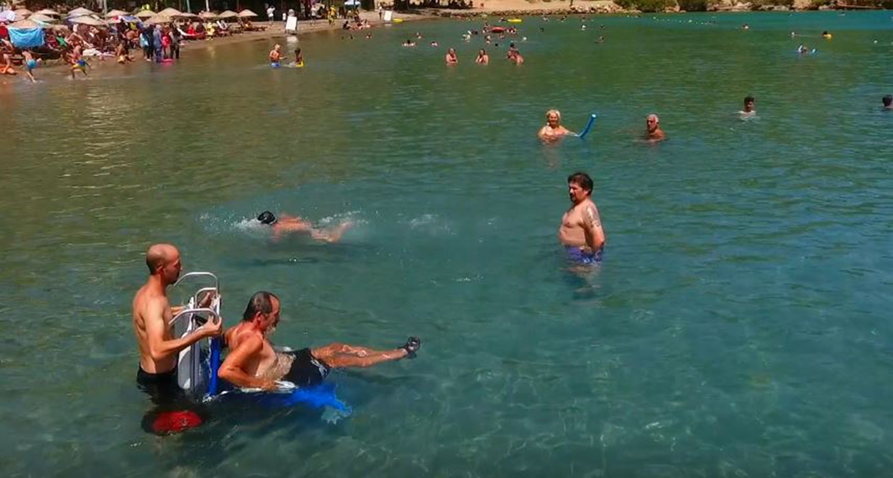 In 2016, Muğla’s Metropolitan Municipality launched a project that helps disabled citizens enjoy the sea. (IHA Photo)