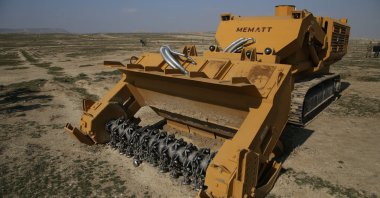 ASFAT's minesweeper MEMATT seen near Baku, Azerbaijan, Feb. 10, 2021. (AA Photo)