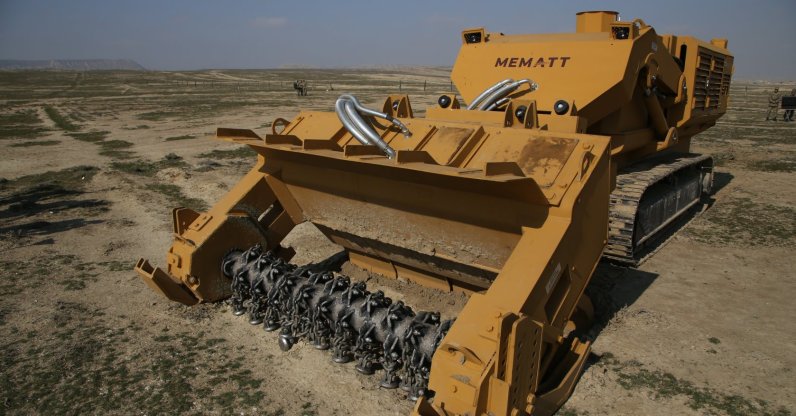 ASFAT's minesweeper MEMATT seen near Baku, Azerbaijan, Feb. 10, 2021. (AA Photo)