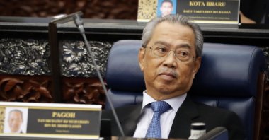 Malaysian Prime Minister Muhyiddin Yassin attends a Parliament session at lower house in Kuala Lumpur, Malaysia, July 13, 2020. (AP Photo)