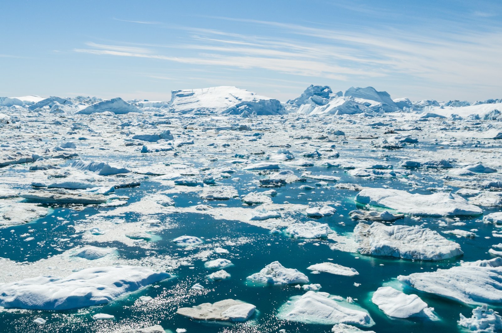 Icebergs and ice in the Arctic off Greenland. (Shutterstock Photo)