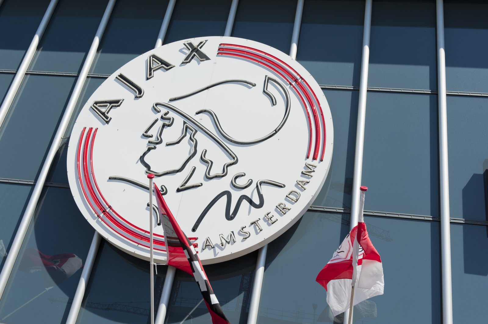 Ajax Amsterdam logo on Amsterdam Arena Stadium, Amsterdam, Netherlands, May 3, 2011.