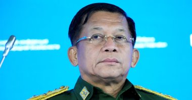 Commander in Chief of Myanmar's armed forces Senior Gen. Min Aung Hlaing attends the IX Moscow conference on international security in Moscow, Russia June 23, 2021. (Reuters Photo)