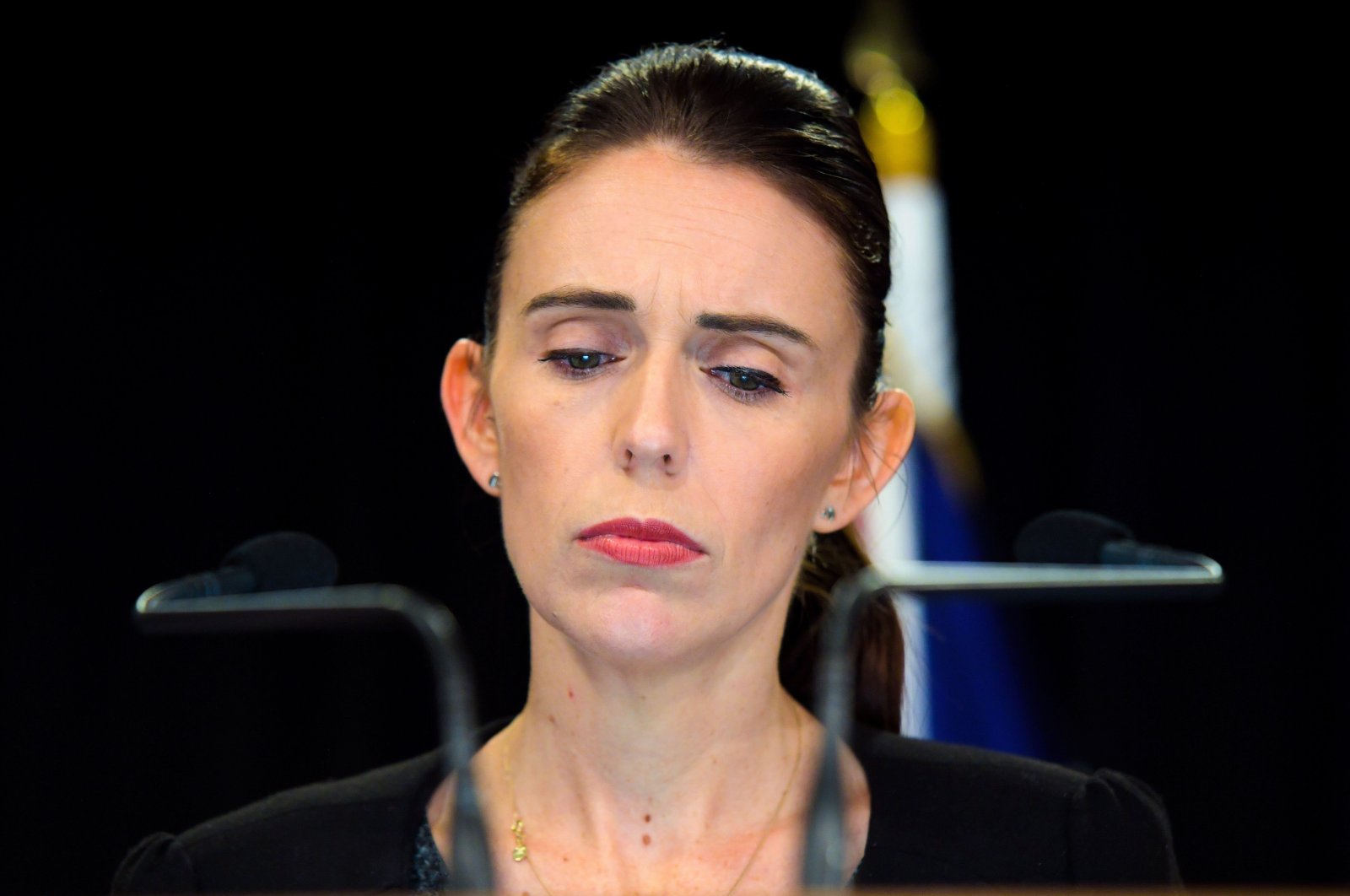 New Zealand Prime Minister Jacinda Ardern attends a media during a post Cabinet media press conference at Parliament in Wellington, New Zealand, on March 18, 2019. (AFP Photo)