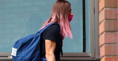 Belarusian sprinter Krystsina Tsimanouskay enters the Polish embassy in Tokyo, Japan, Aug. 2, 2021. (Reuters Photo)