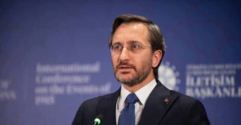 Communications Director Fahrettin Altun delivers a speech, April 22, 2021. (Courtesy of the Communications Directorate)