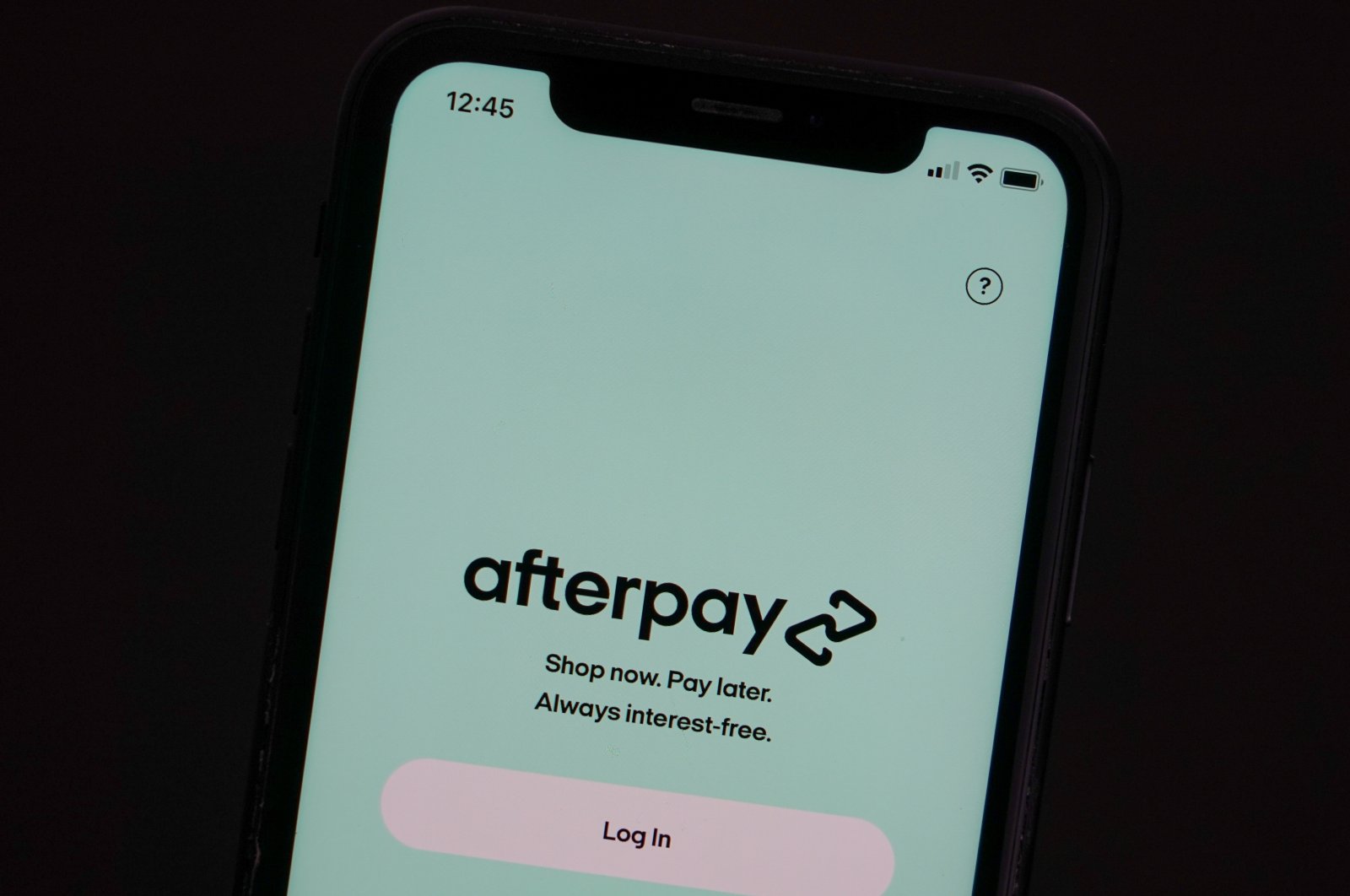 The Afterpay app is seen on the screen of a mobile phone in a picture illustration taken on Aug. 2, 2021. (Reuters Photo)