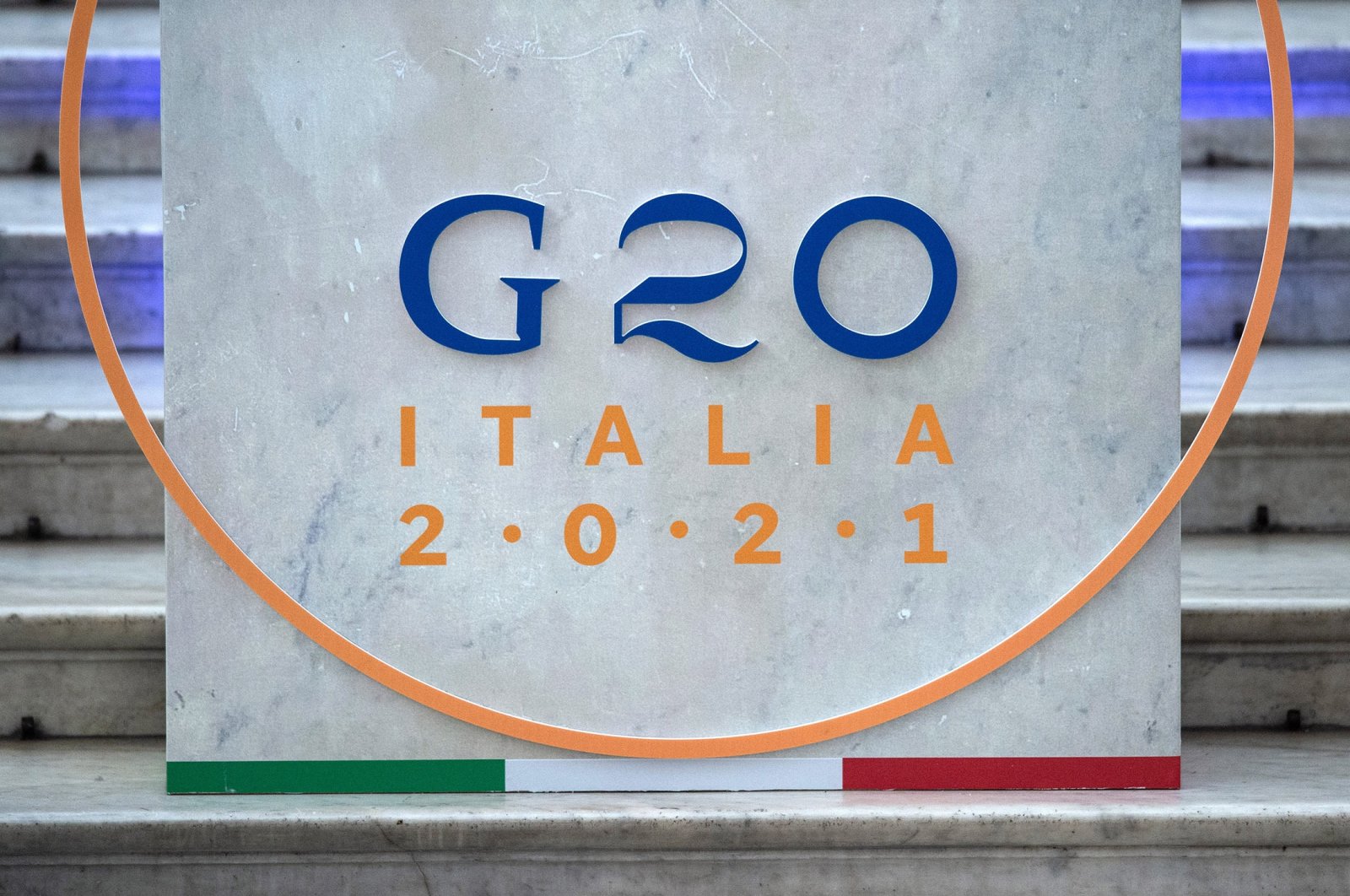 A general view of the reception area of Palazzo Reale during the first day of the G-20 meeting in Naples, Italy, July 22, 2021. (Getty Images Photo)
