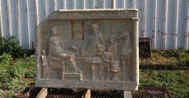 A general view from the 1900-year-old grave stele, Parion, Çanakkale, western Turkey, Aug. 3, 2021. (AA Photo)