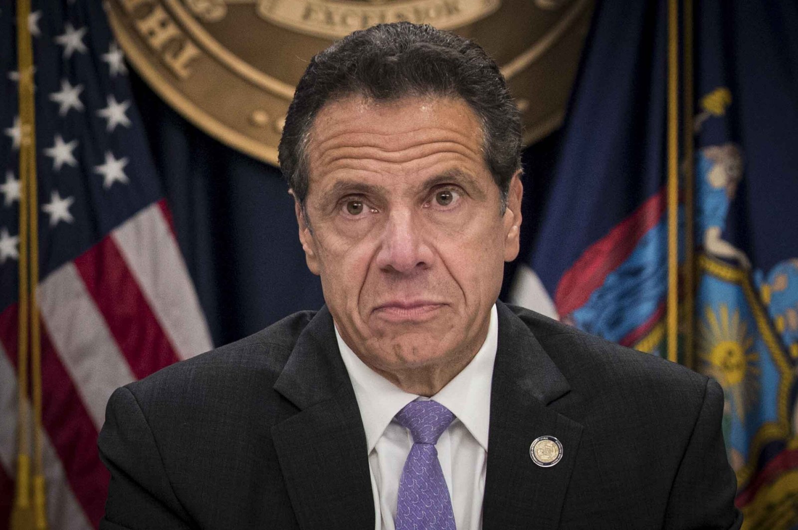 New York Gov. Andrew Cuomo listens during a news conference in New York, U.S., Sept. 14, 2018. (AP Photo)