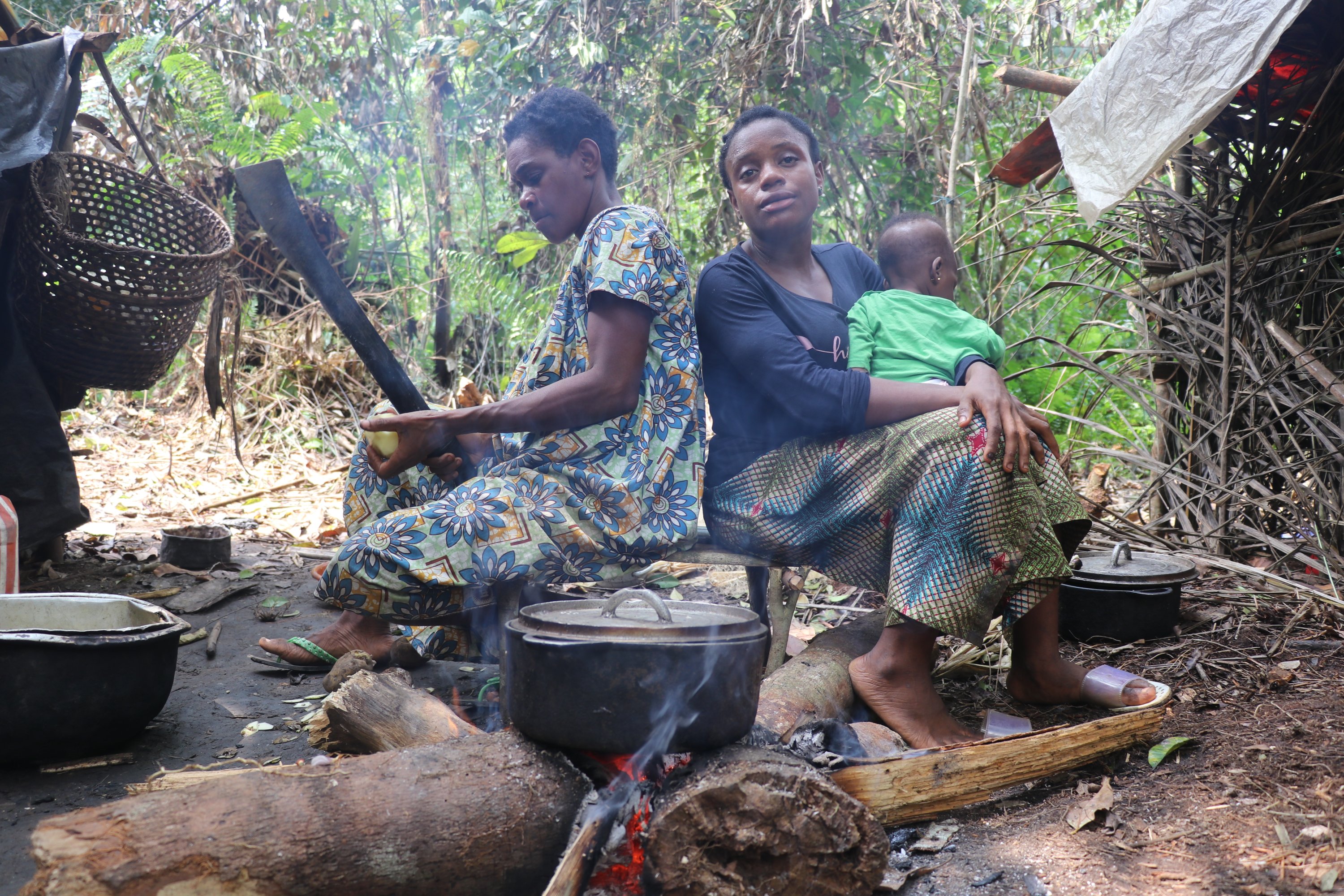 A Pygmy family in Bikuitsi-Njule, Cameroon, Aug. 2, 2021. (AA Photo)