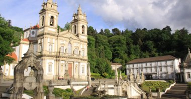 The pilgrimage site, the Church of Bom Jesus do Monte in Braga, is a UNESCO World Heritage Site, Braga, Portugual. (DPA Photo)