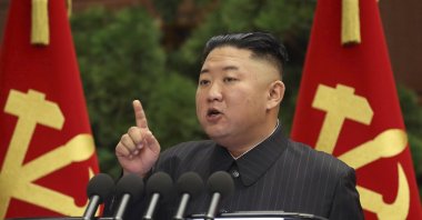 In this file photo provided by the North Korean government, North Korean leader Kim Jong Un speaks during a Politburo meeting of the ruling Workers' Party in Pyongyang, North Korea, June 29, 2021. (Korean Central News Agency/Korea News Service via AP Photo)