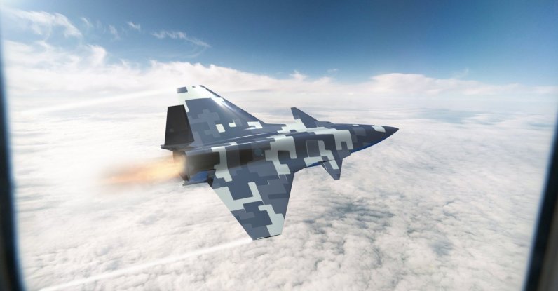 Turkey’s domestically made unmanned fighter jet is seen in this illustration photo shared by Baykar.